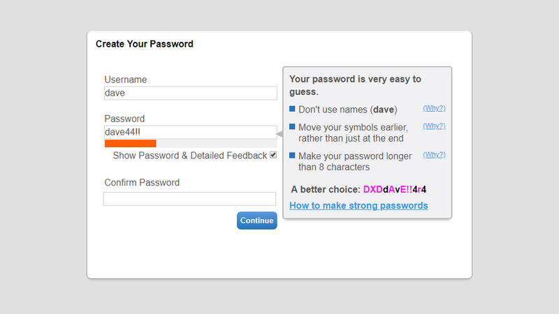 The Carnegie Mellon University password tester.